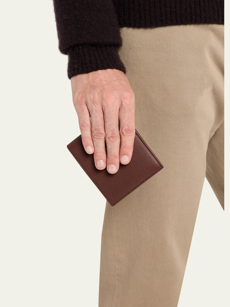 Loro Piana Men's Grained Leather Bifold Wallet outlook