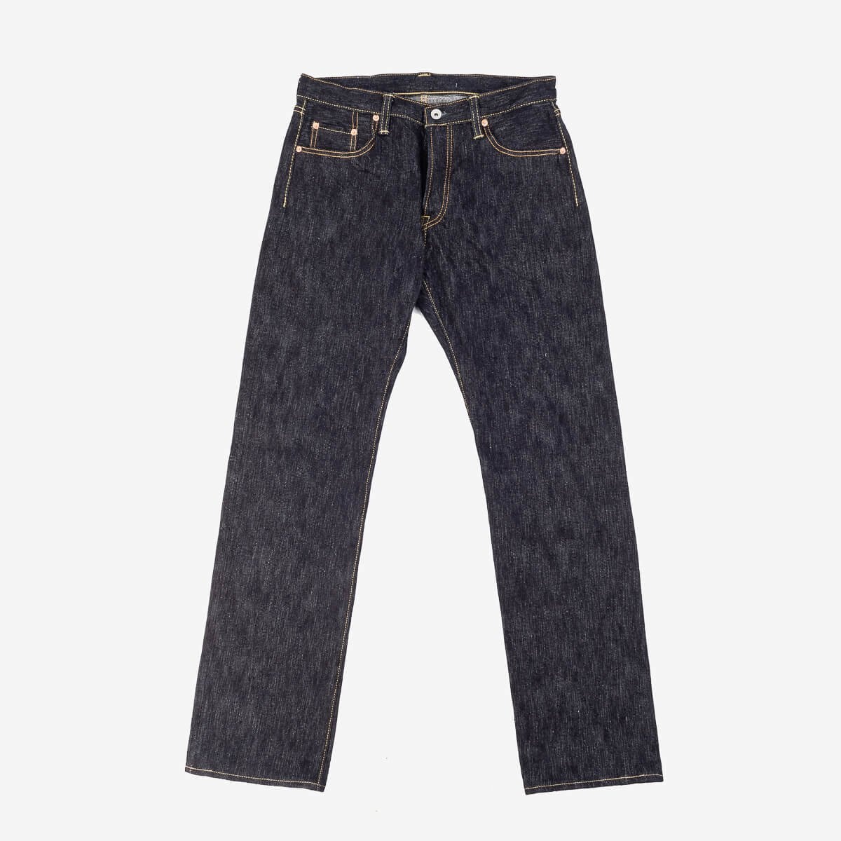 IH-634S-SLB 16oz Slubby Selvedge Denim Straight Cut Jeans - Indigo - 1