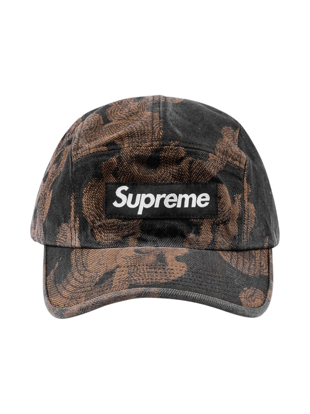 flames jacquard denim camp cap - 3