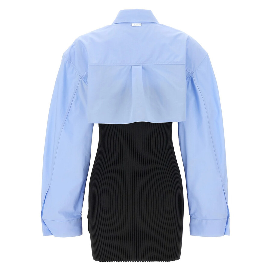 T by Alexander Wang Long Sleeve Ribbed Shirt Dress - 7