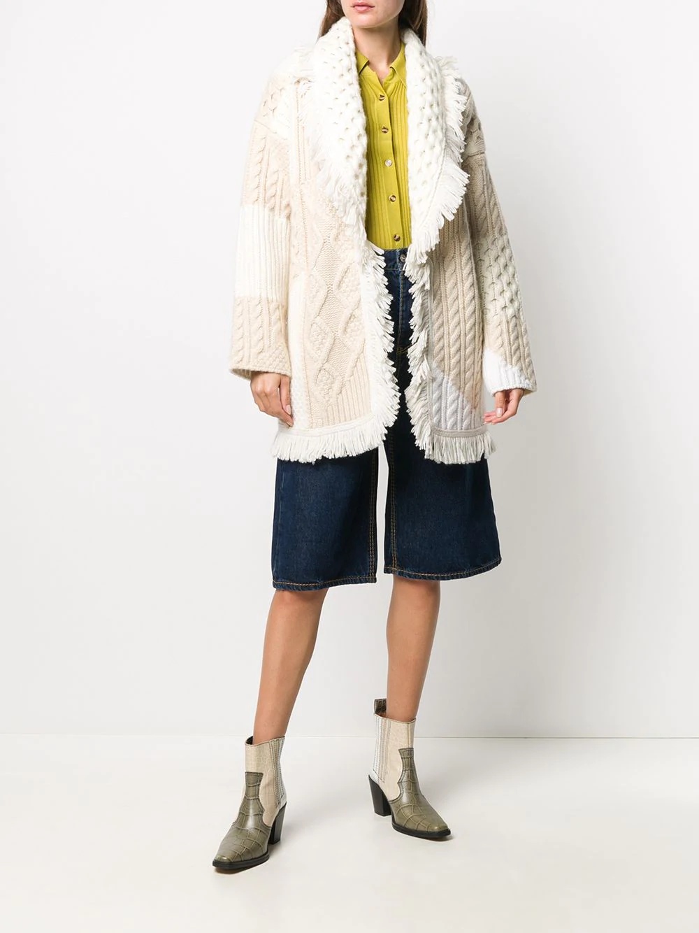 knitted belted cardi-coat - 6