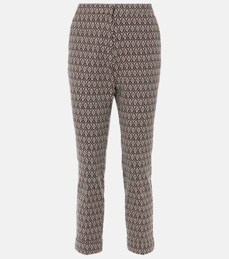 Printed cotton-blend cropped pants - 1