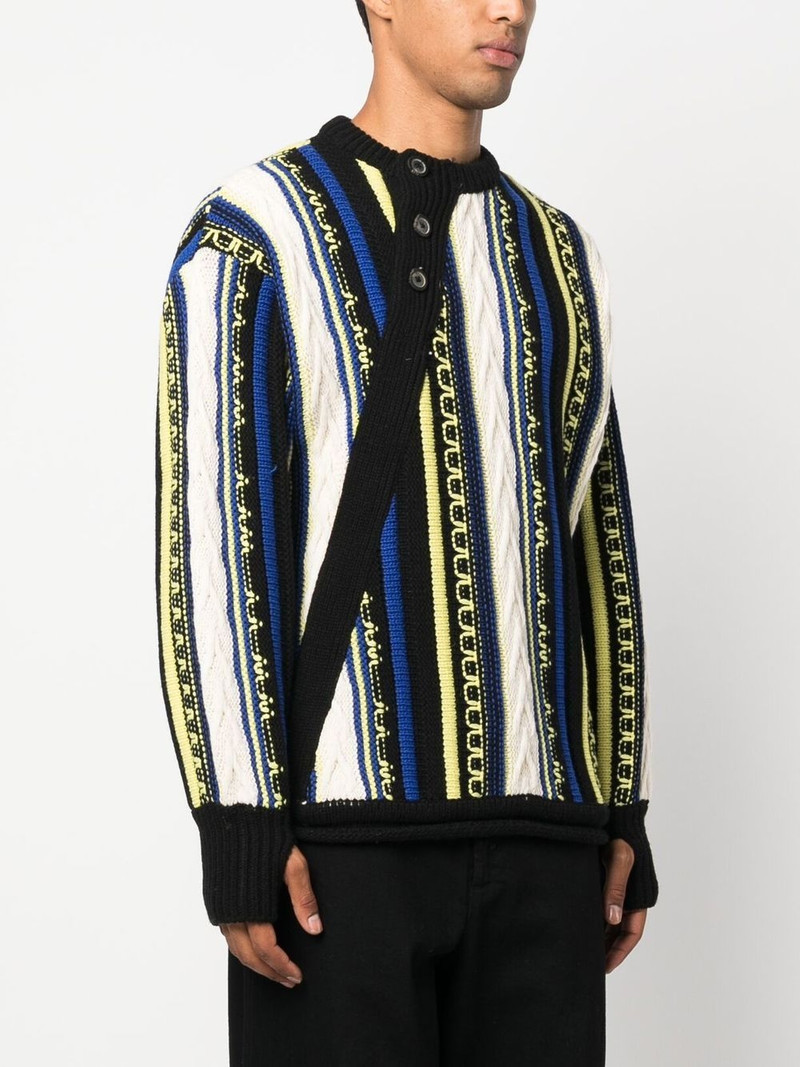 Frema striped-knit buttoned jumper 4