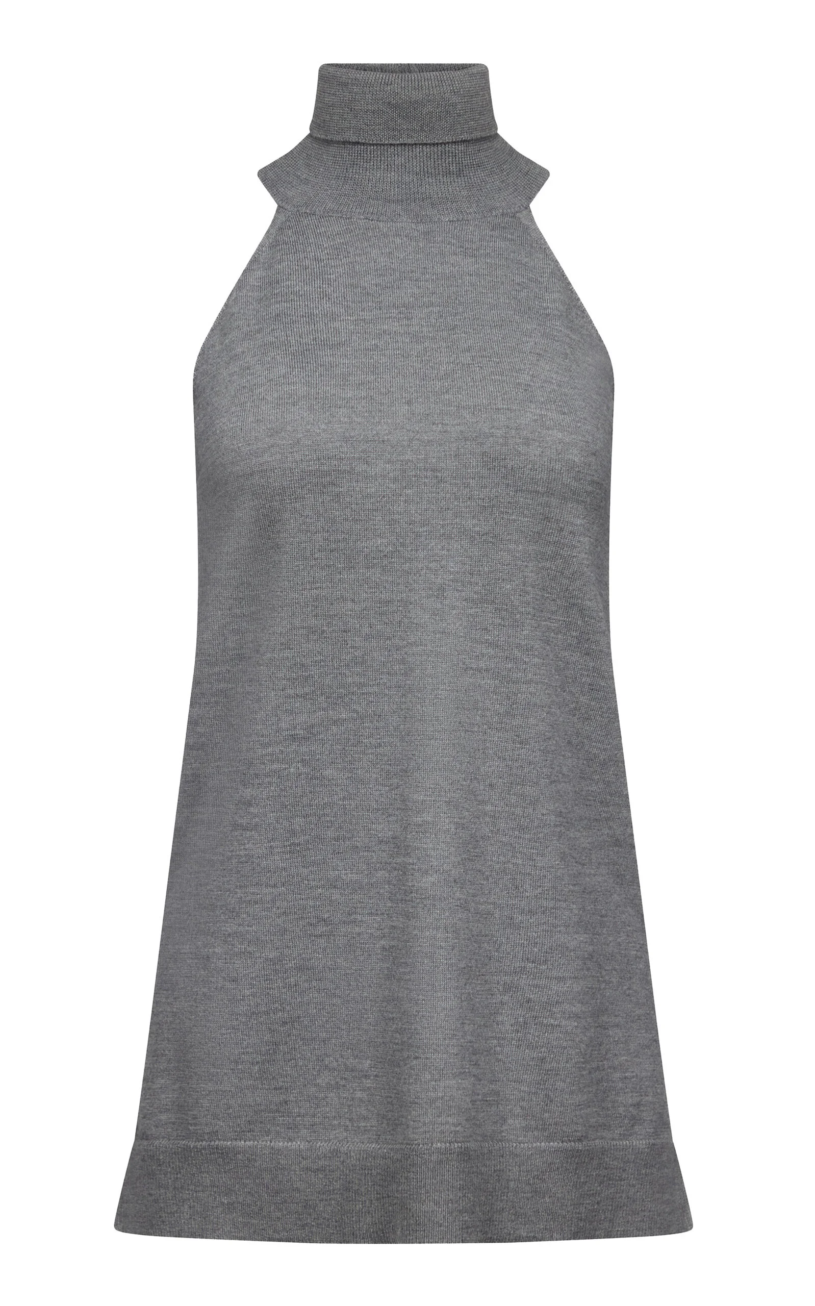 Devon Wool High-Neck Top light grey - 1