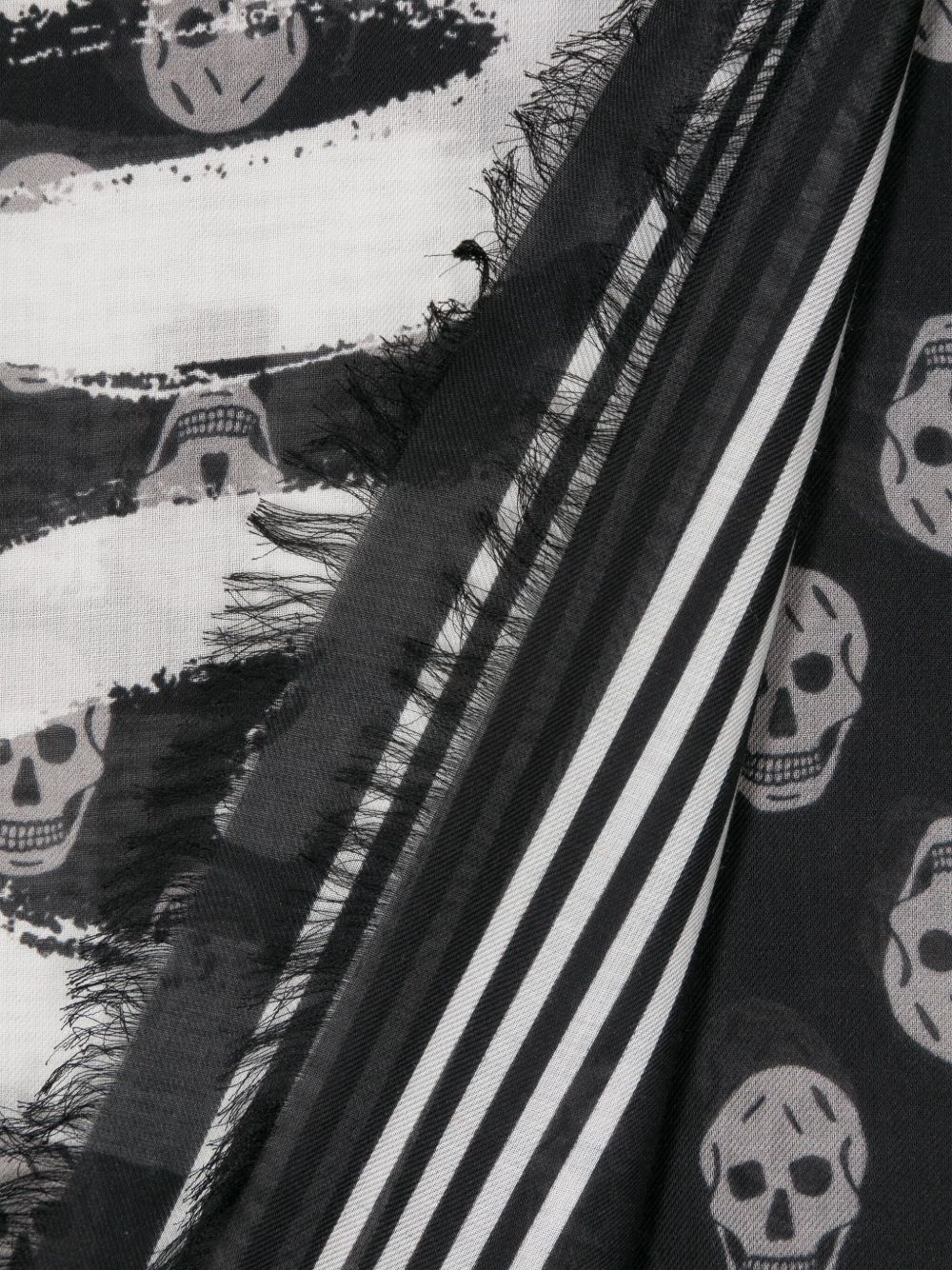 skull-print logo scarf - 3