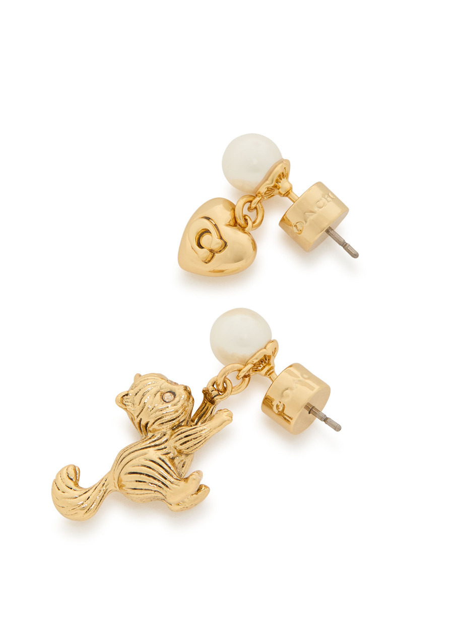 Coach Mismatched Faux Pearl Embellished Hoop Earrings - 2