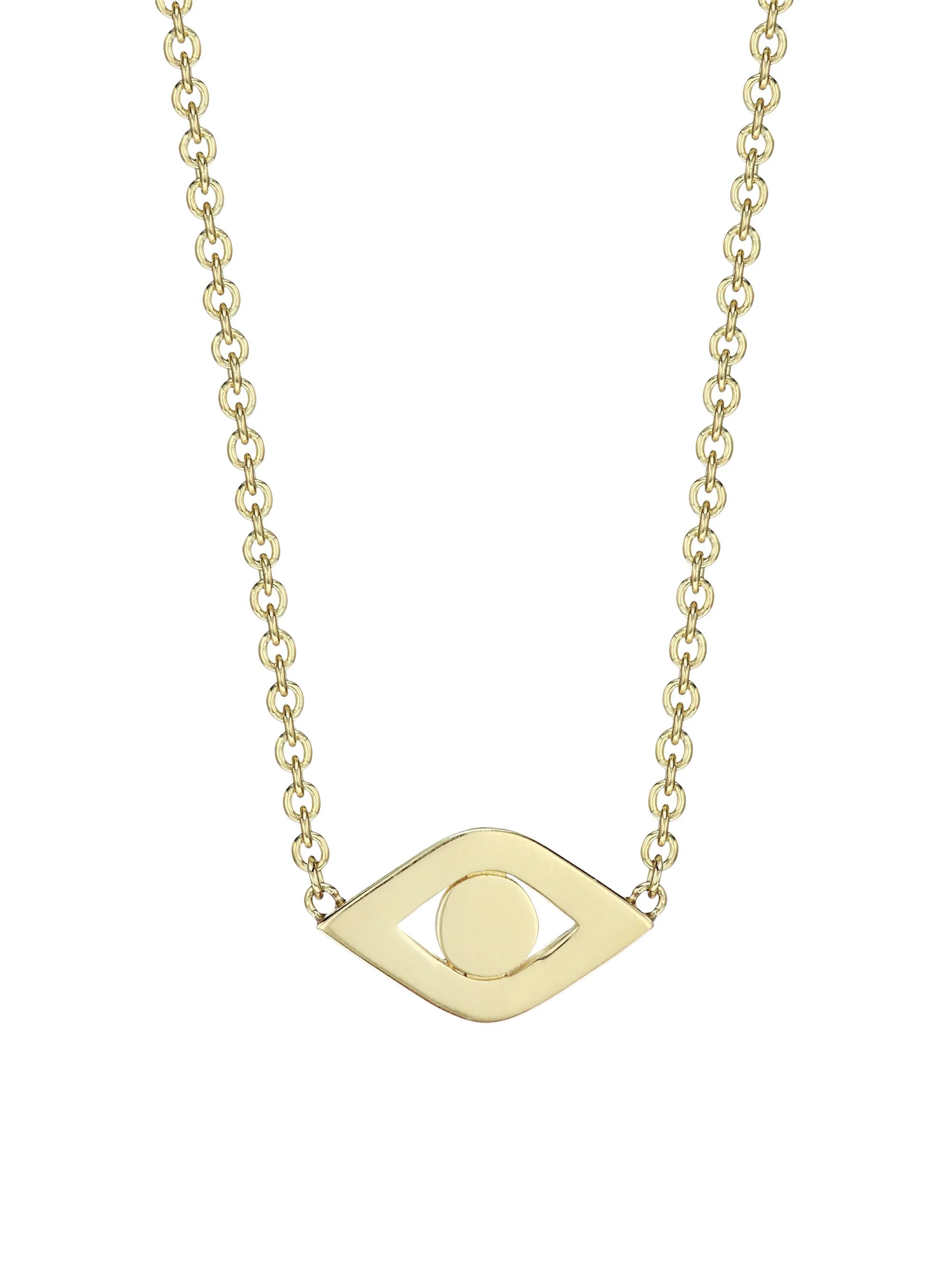 Women's 14K Yellow Gold Large Pure Evil Eye Necklace - Yellow Gold - 1