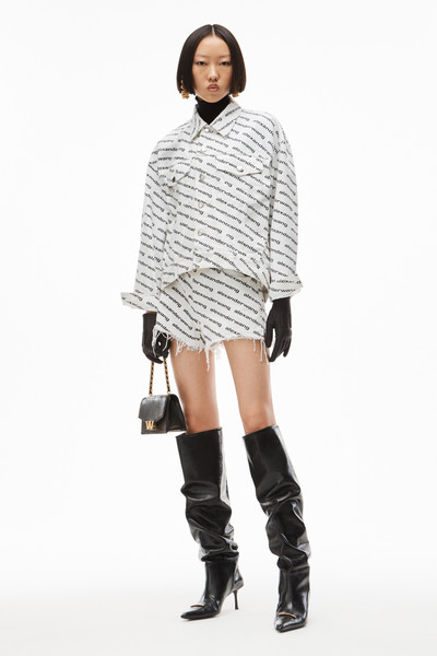 Alexander Wang FALLING BACK LOGO JACKET IN WHITE DENIM outlook