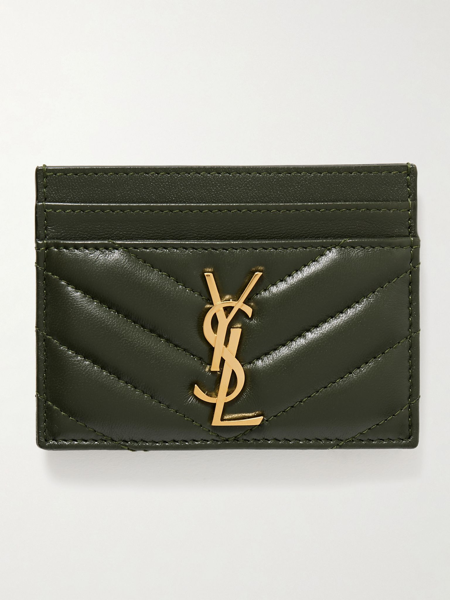 Cassandre matelassé leather cardholder Dark green - 1
