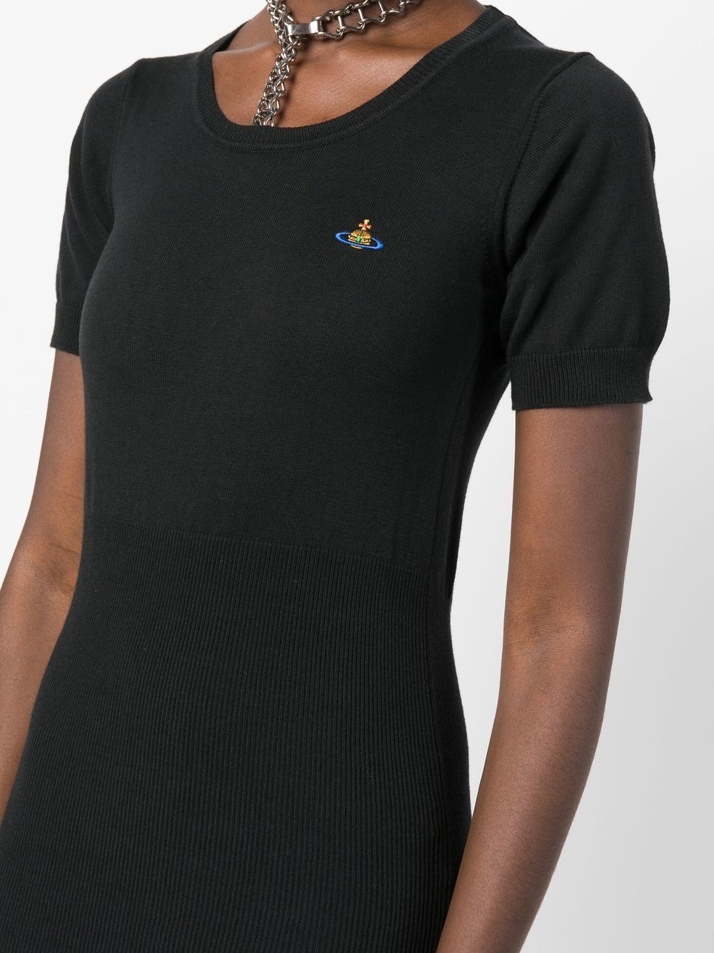 Orb-logo knitted midi dress - 5