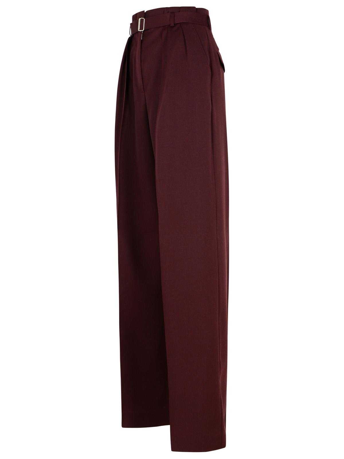 Lanvin Burgundy Wool Pants Woman - 2