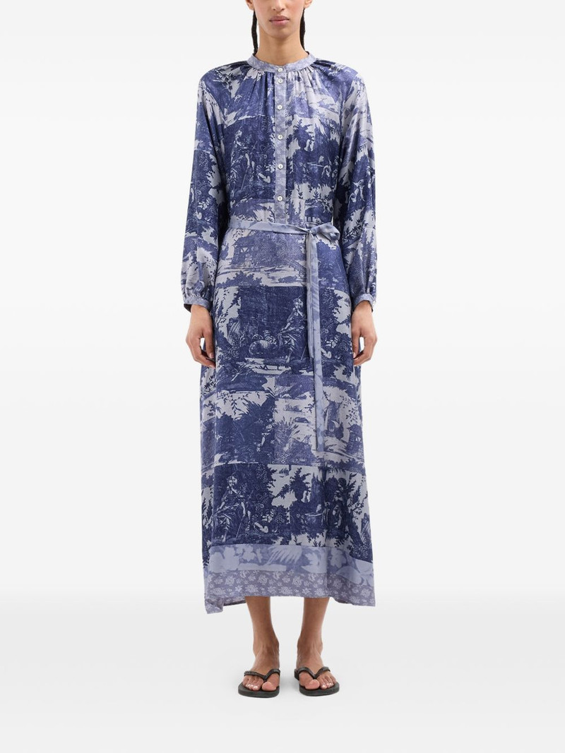 Aloe toile-de-jouy-pattern shirt midi dress 3
