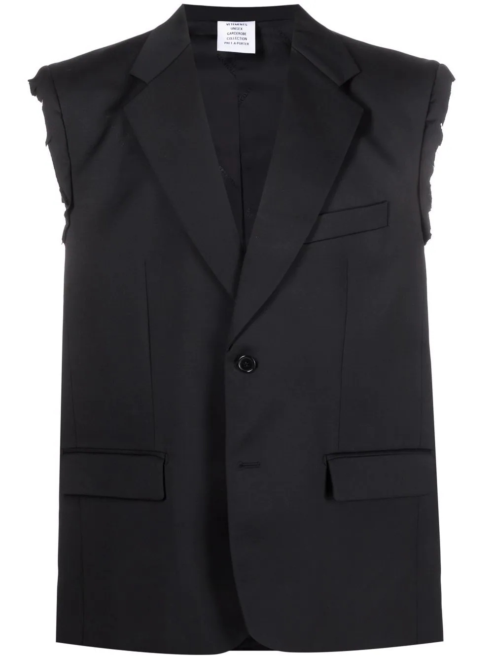 sleeveless double-breasted blazer - 1