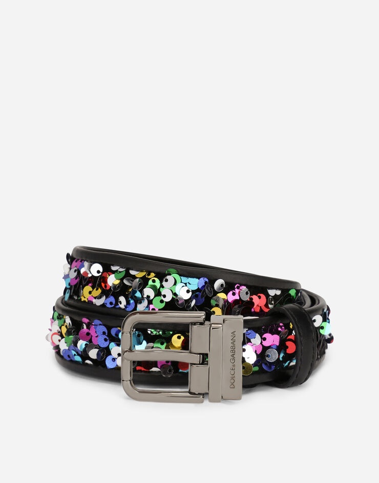 Multi-colored sequined belt - 1