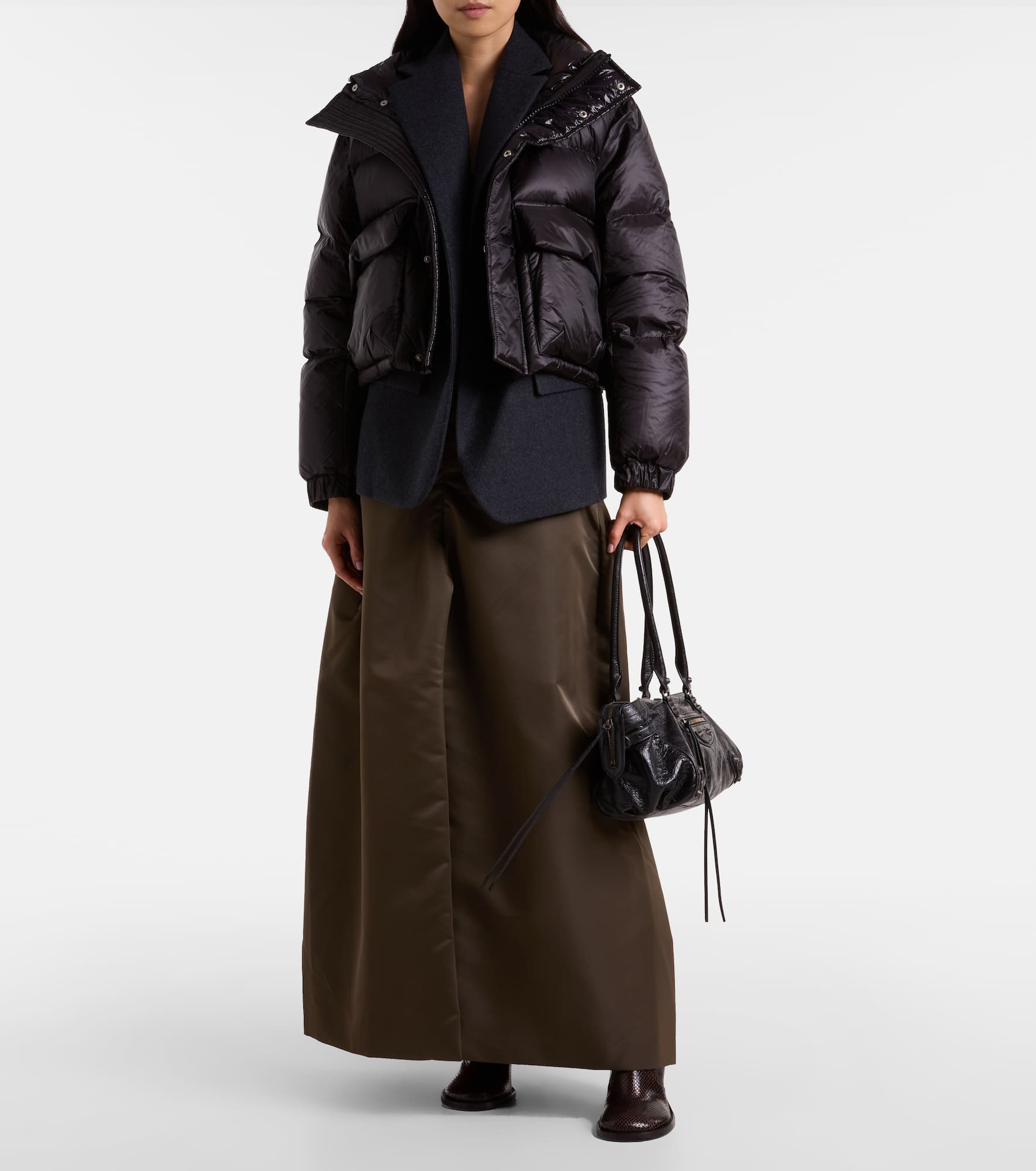 Layered wool down jacket - 2