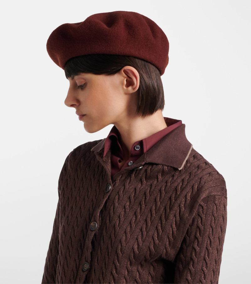 Brunello Cucinelli Monili wool beret outlook