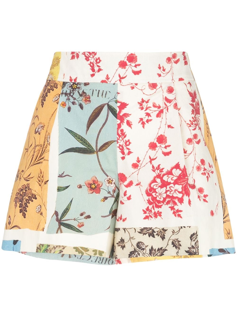 patchwork floral shorts - 1