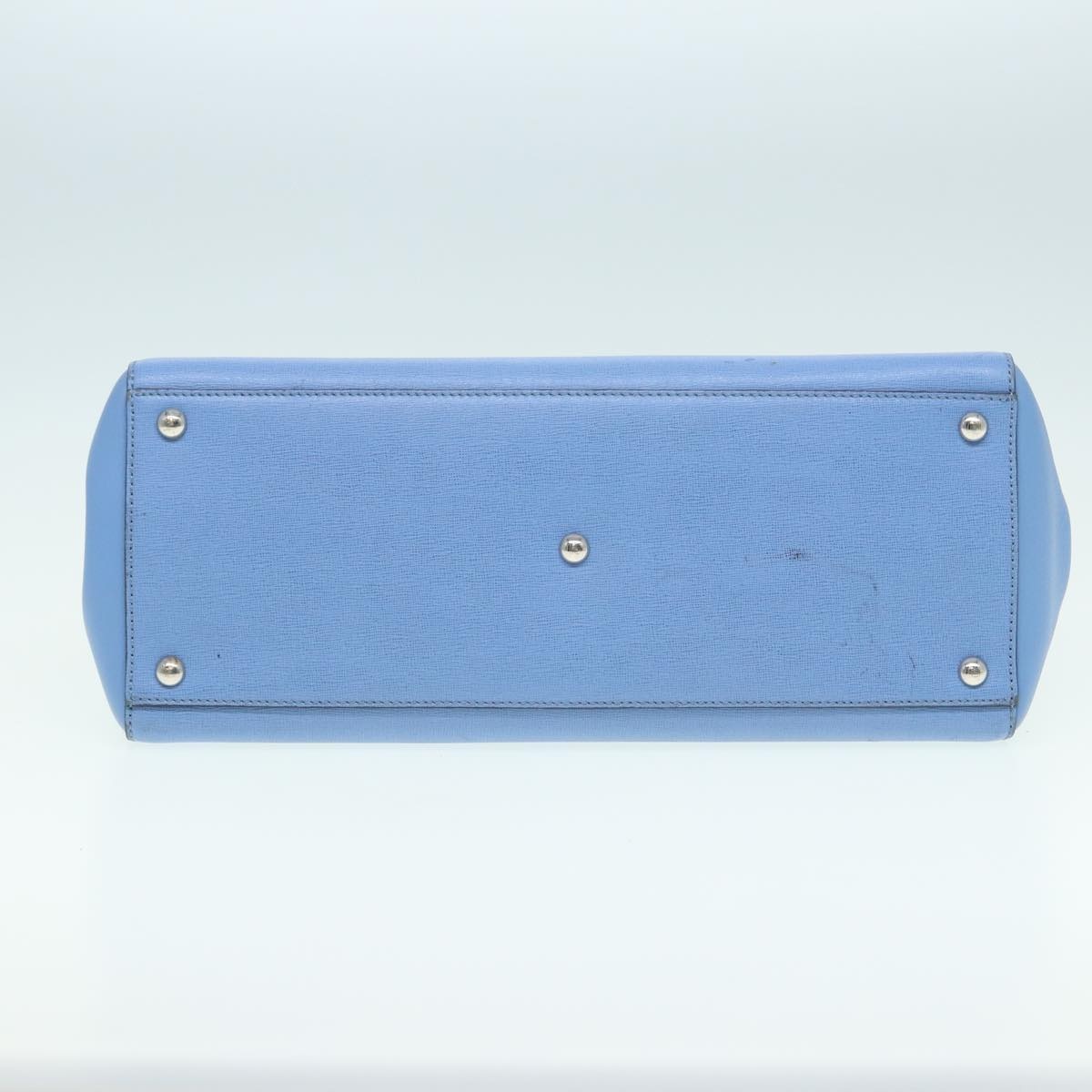 FENDI Hand Bag Leather Blue - 5