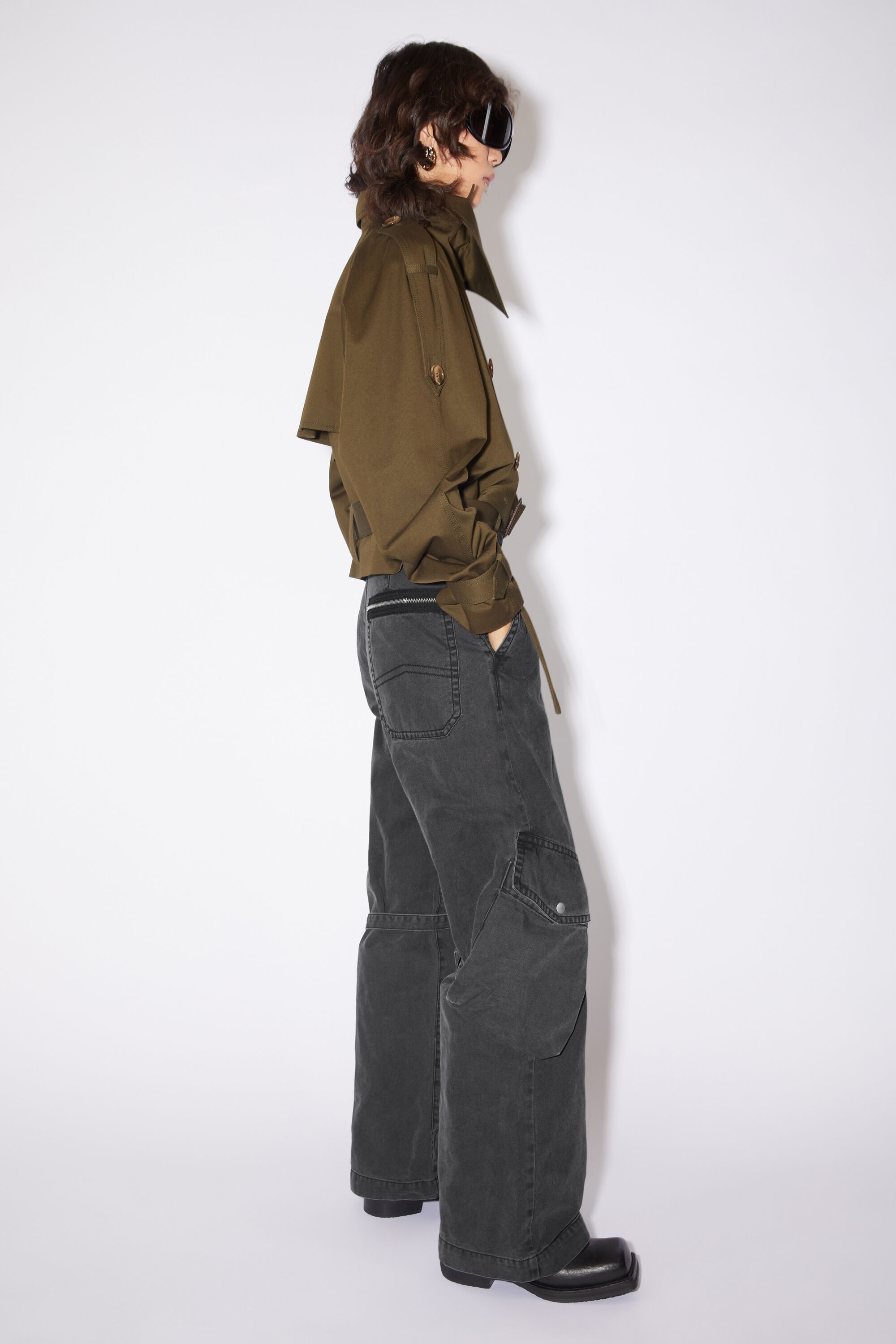 Acne Studios - Crinkled velvet cargo trousers - Black