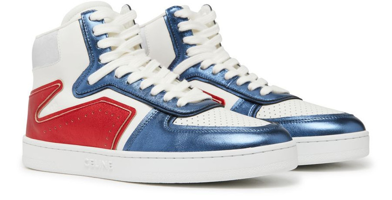 CELINE CT-01 "Z" Trainer high top sneaker in laminated calfskin & calfskin outlook