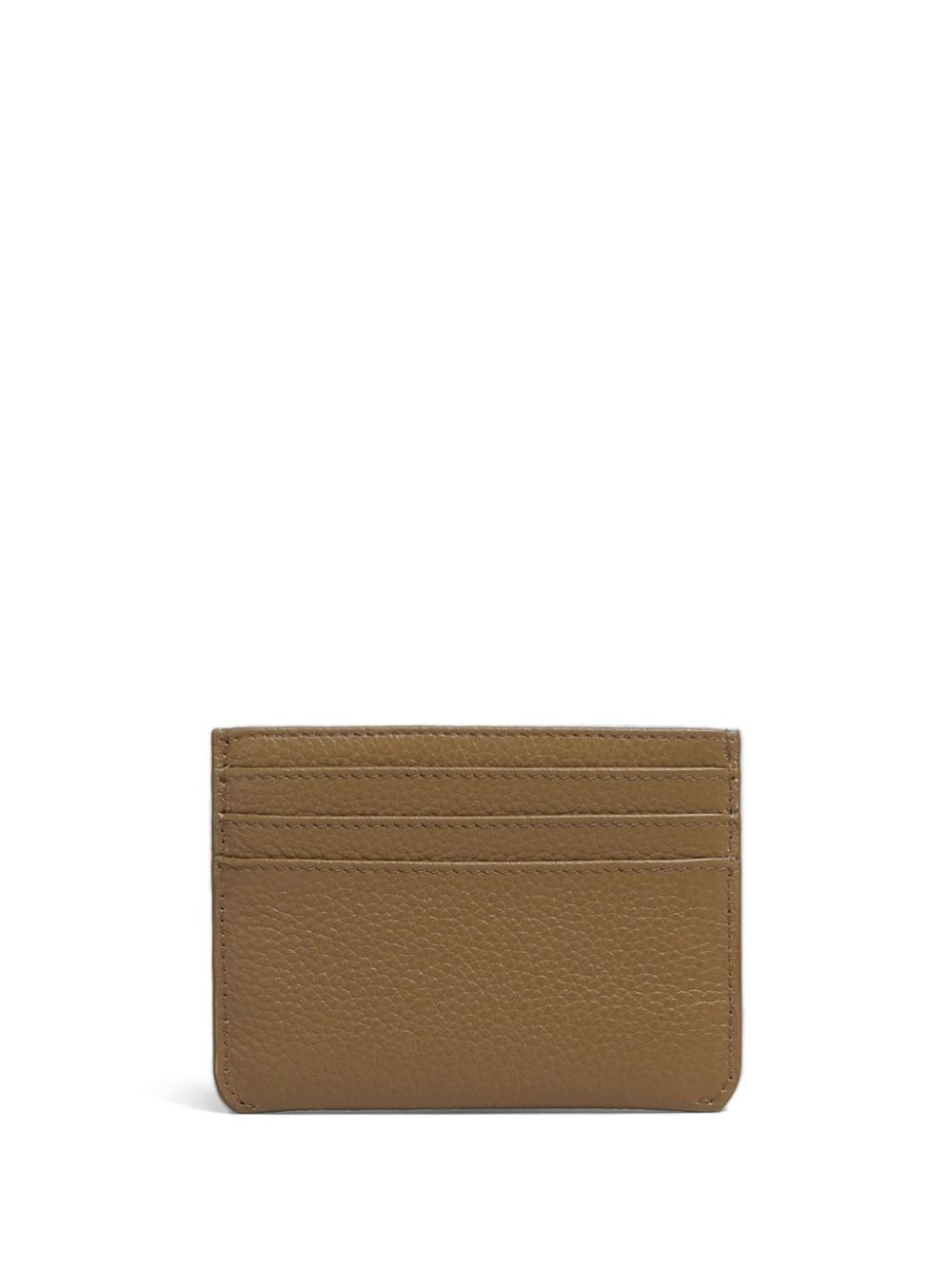 logo-embroidered leather card holder - 2