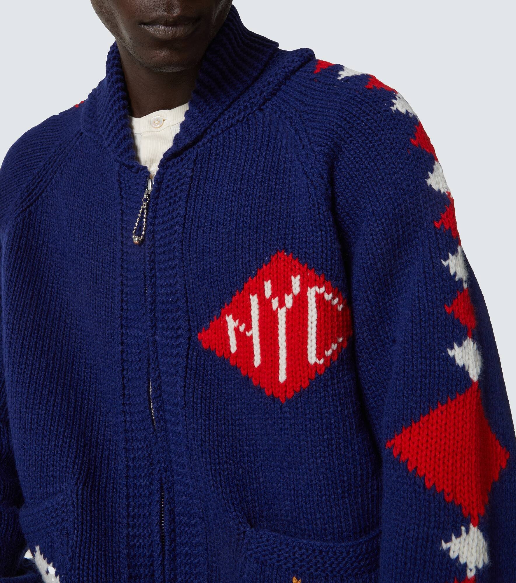 Diamond Corral wool zip-up cardigan - 6