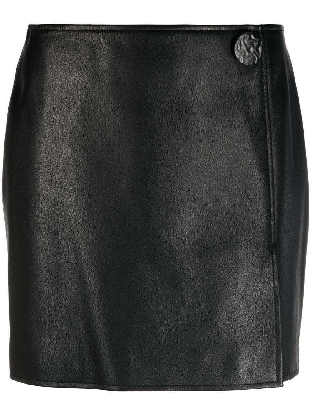 straight faux-leather mini-skirt - 1