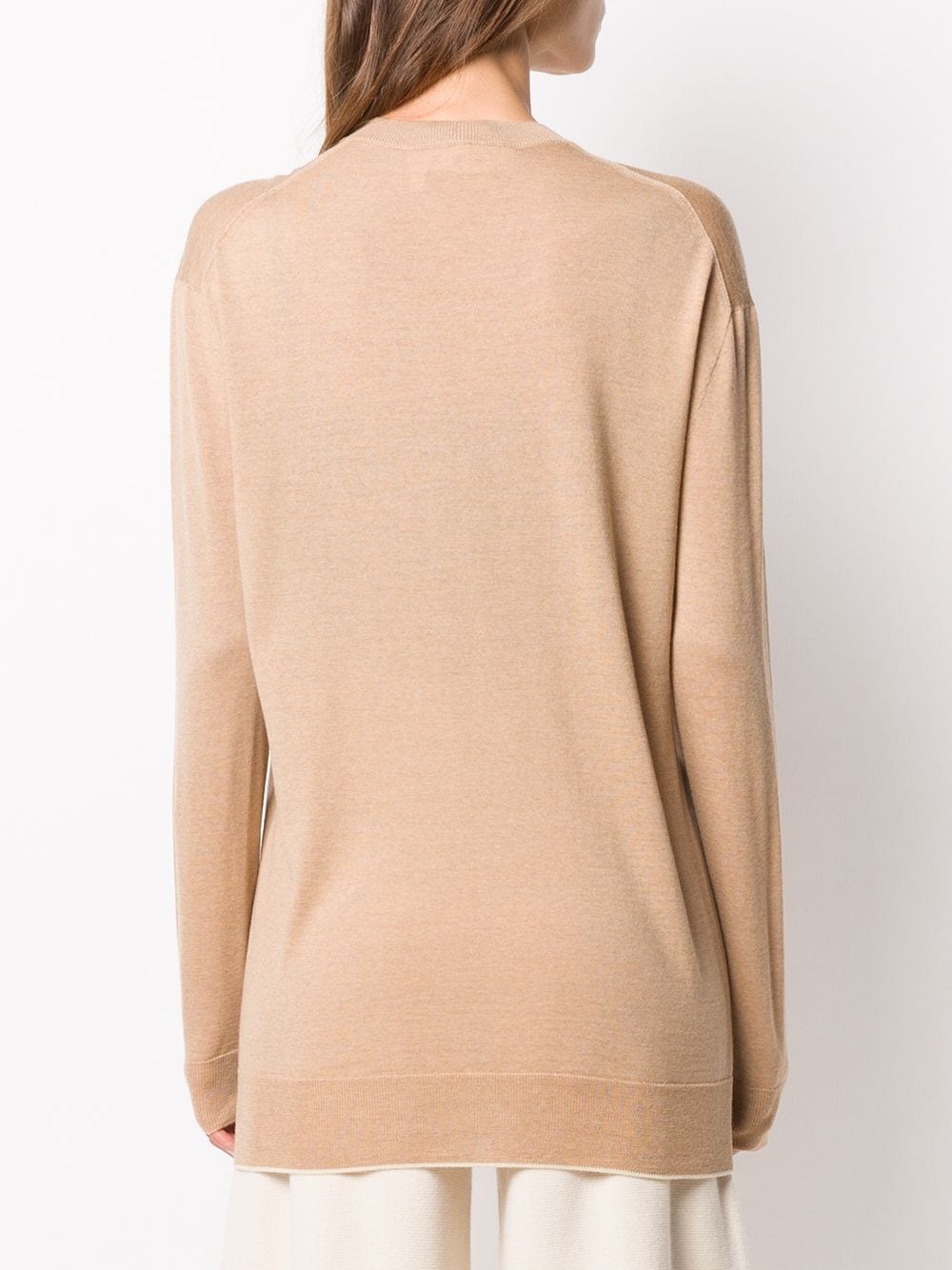 longline V-neck jumper - 4