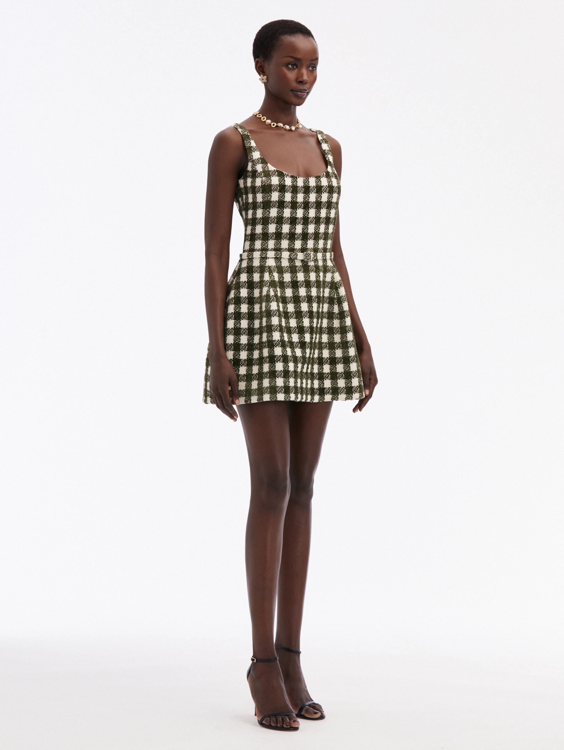 CHENILLE CHECK TWEED DRESS - 3