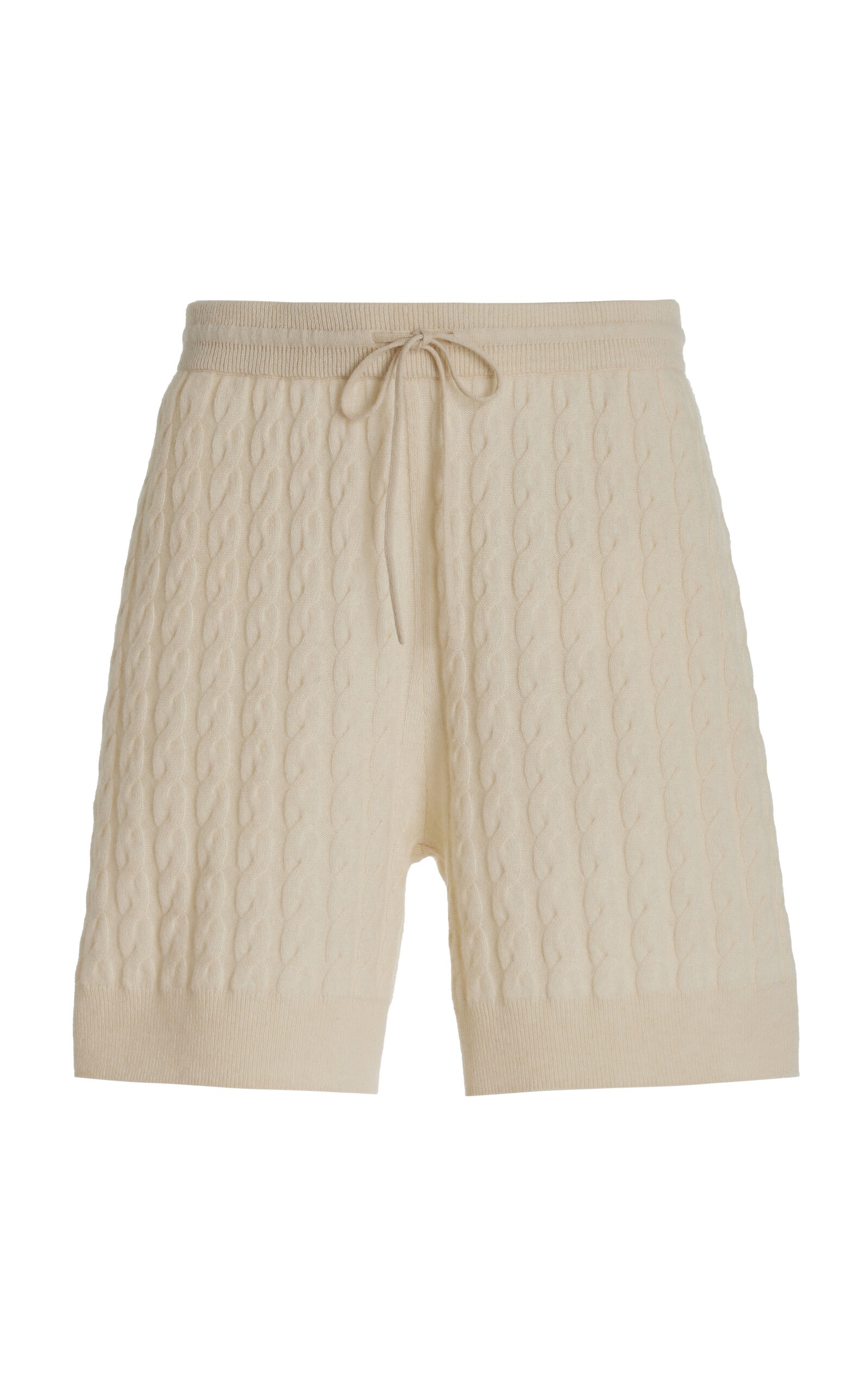 Cable-Knit Wool-Cashmere Shorts white - 1