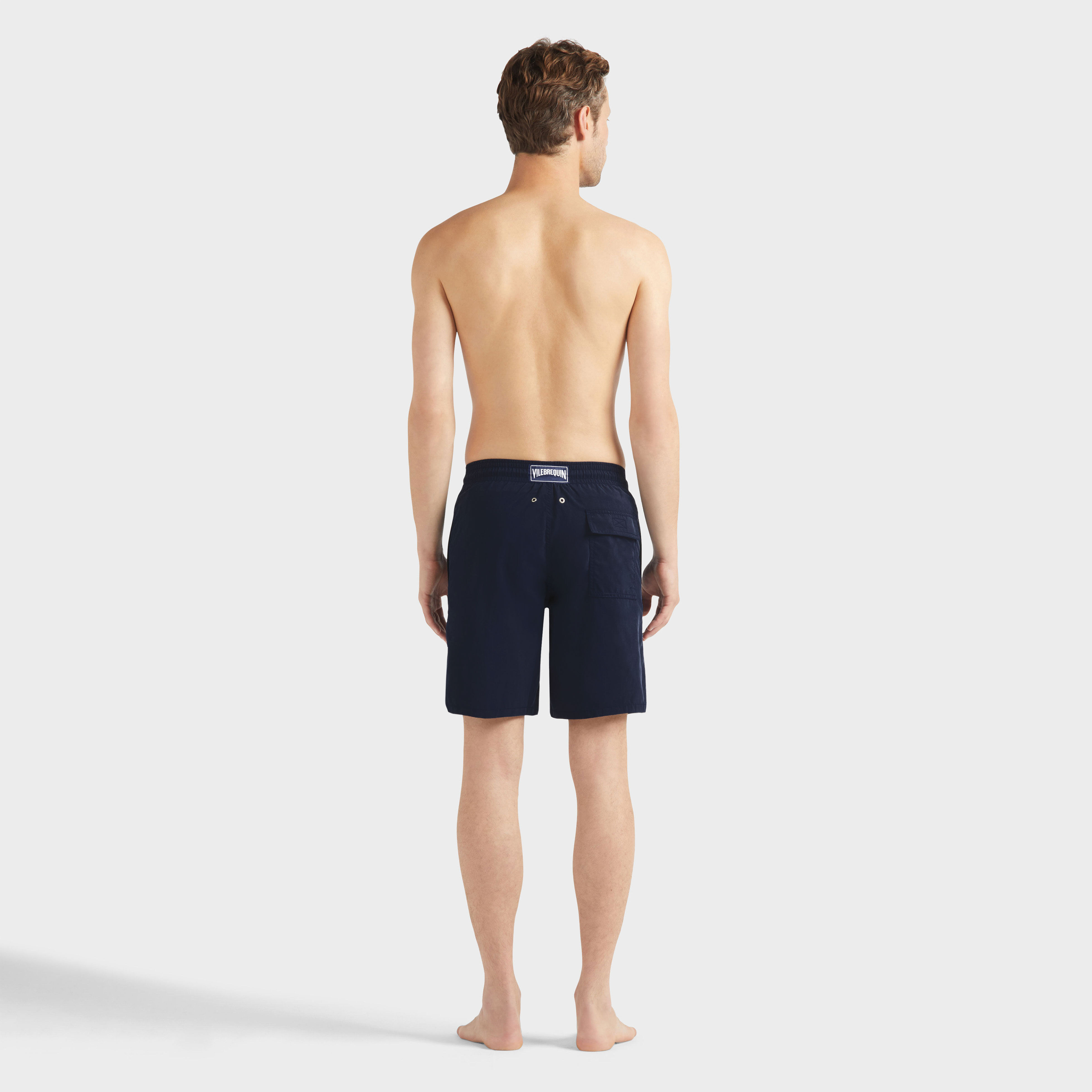Men Long Swim Trunks Solid - 4