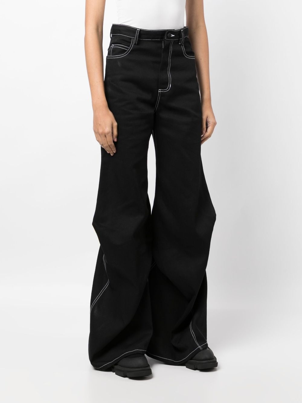 high-waisted wide-leg jeans - 3