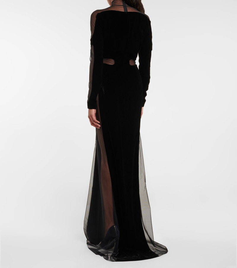 Velvet panel gown 3