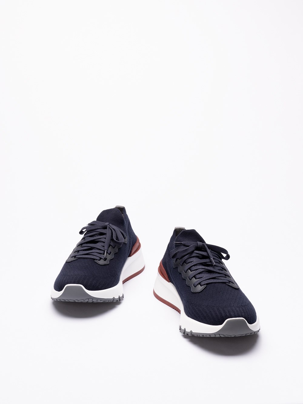 Knit And Semi-Polished Sneakers - 2