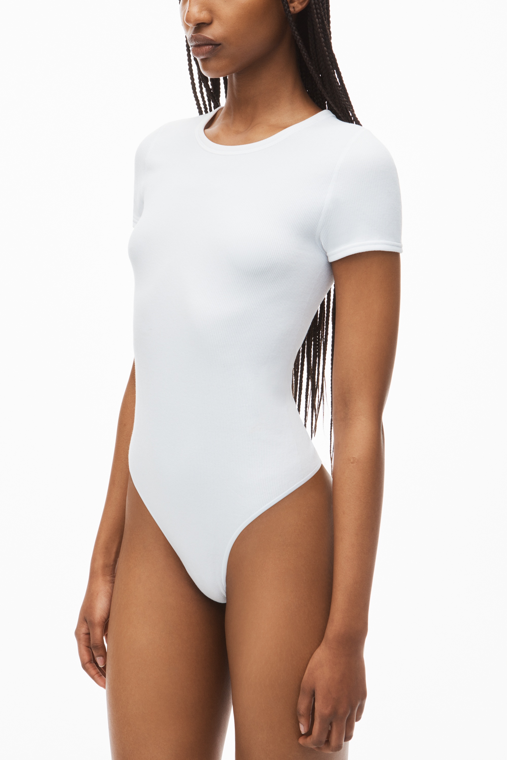 short-sleeve bodysuit in rib-knit jersey - 3