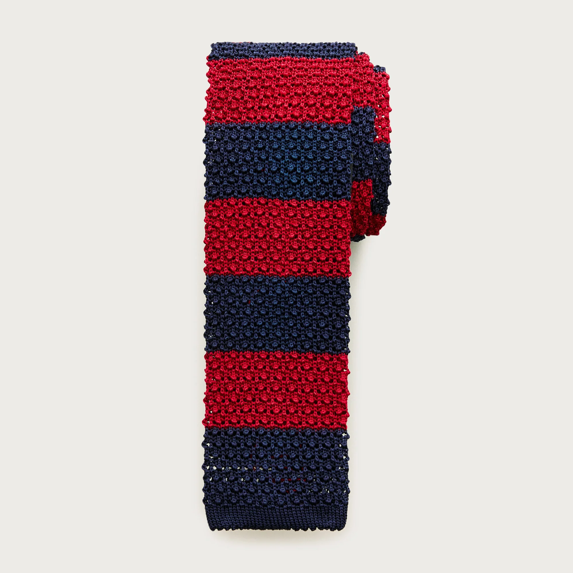 Italian silk knit tie in stripe - 1