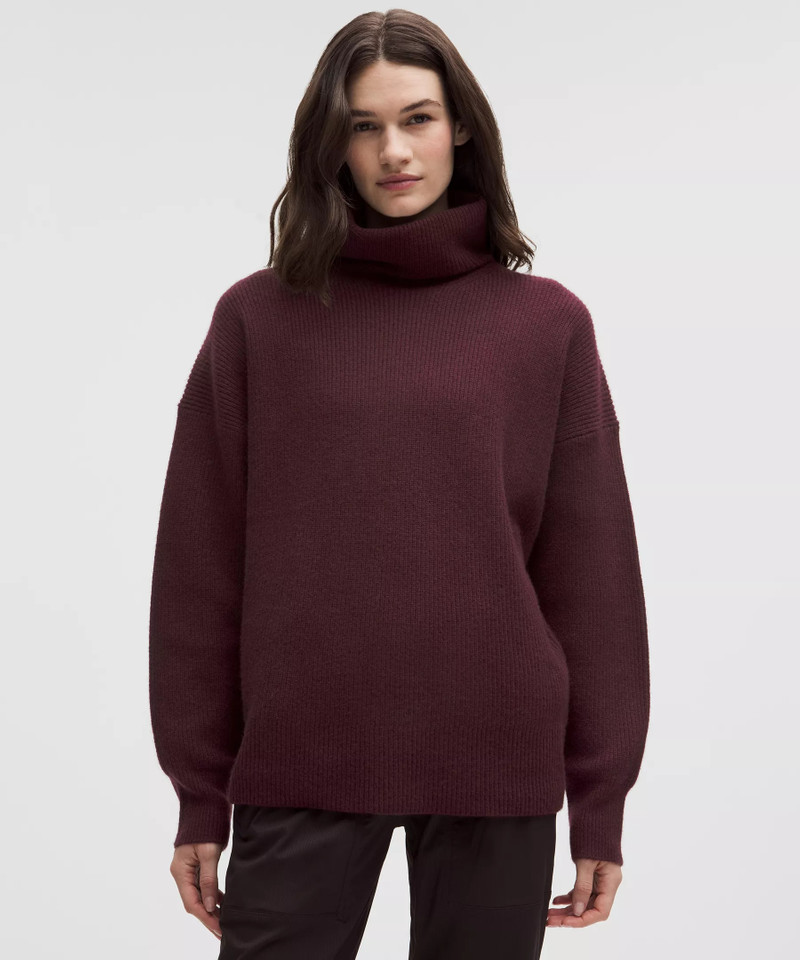 Oversized Cashmere Funnel-Neck Sweater 1