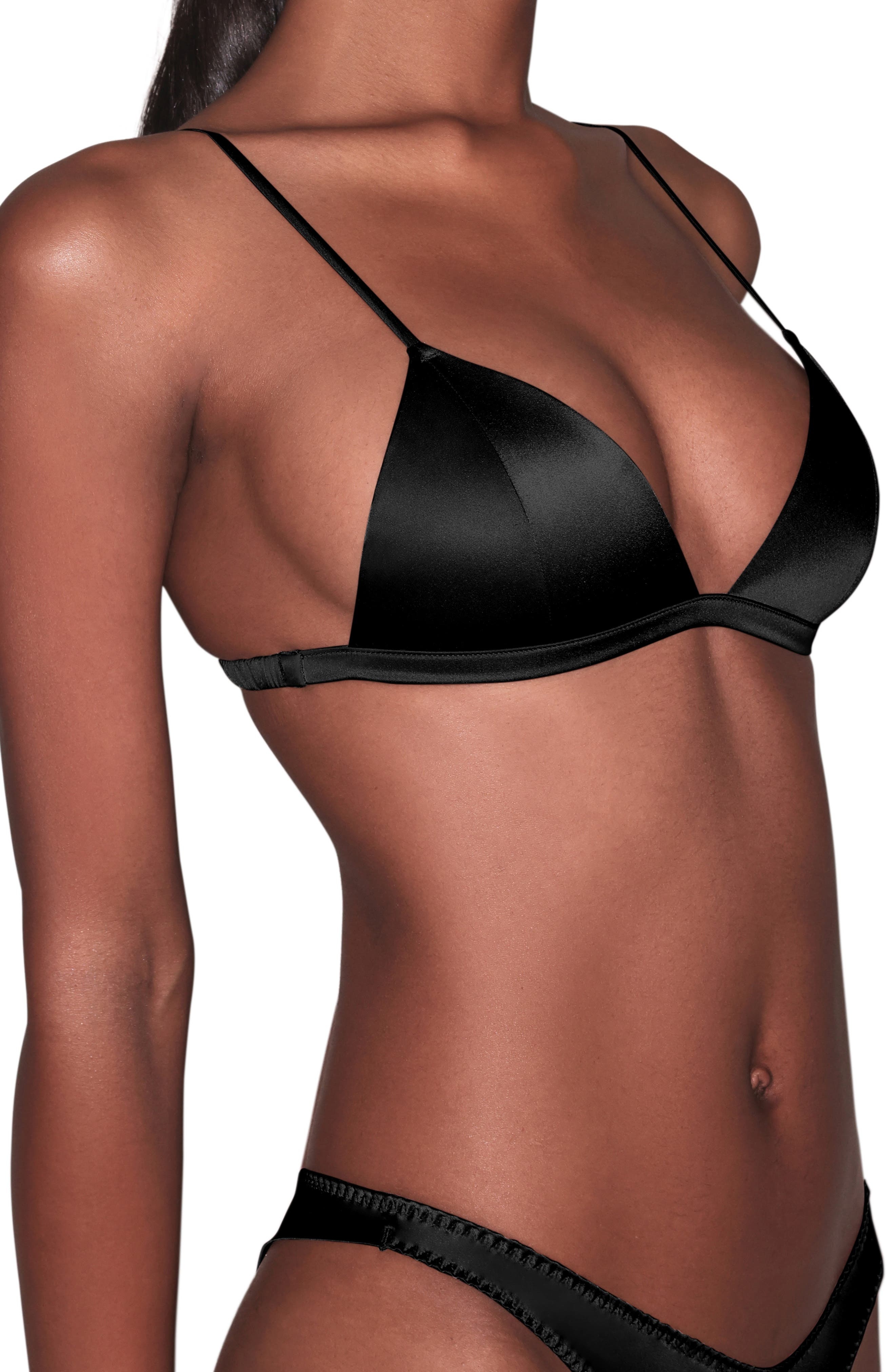 Fleur Du Mal Luxe Wireless Silk Blend Triangle Bra in Black at Nordstrom - 3
