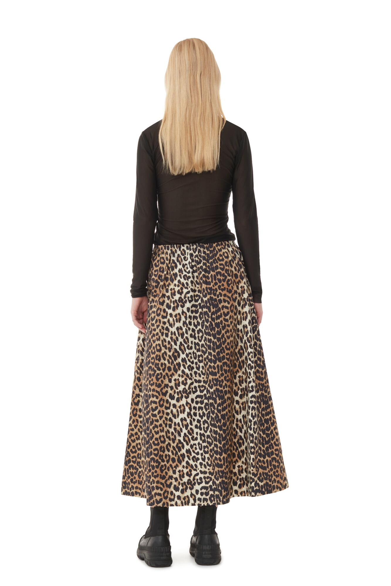 LEOPARD PRINTED ELASTICATED MAXI SKIRT - 5