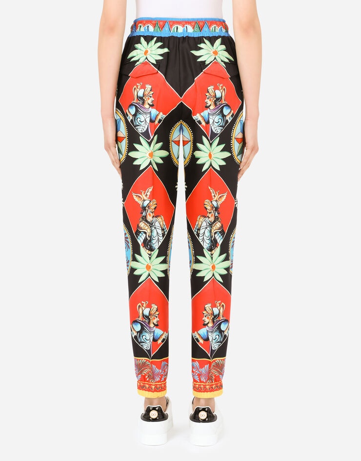 Carretto-print twill jogging pants - 2