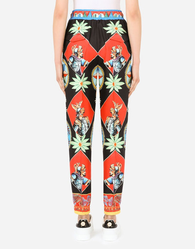 Dolce & Gabbana Carretto-print twill jogging pants outlook
