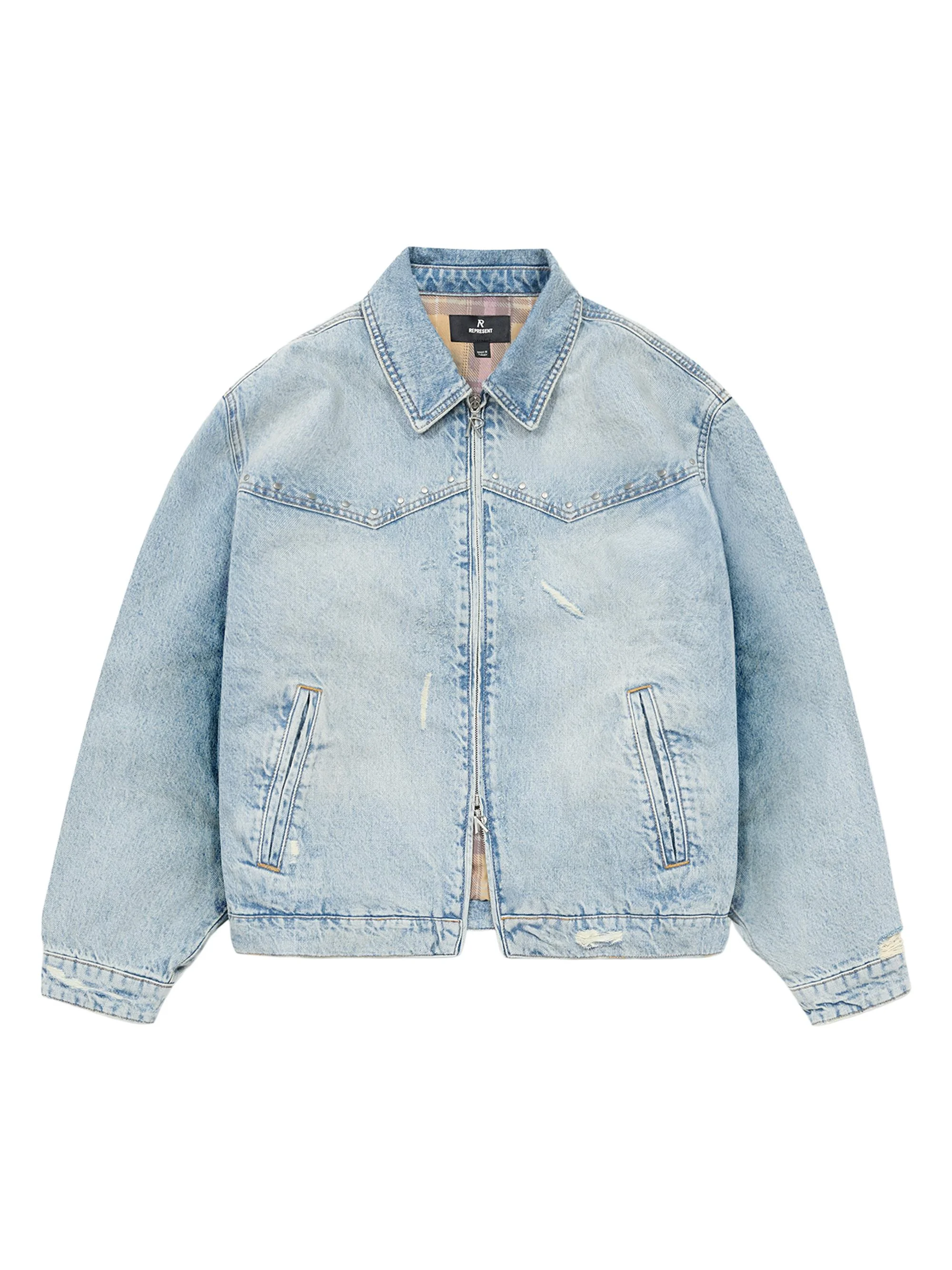 Men's Guns N' Roses Denim Jacket - Light Vintage Blue - 1