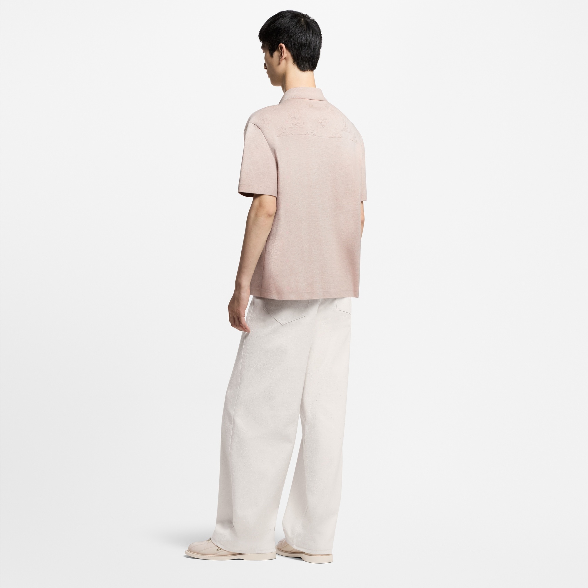 Monogram Embossed Short-Sleeved Knit Shirt - 3