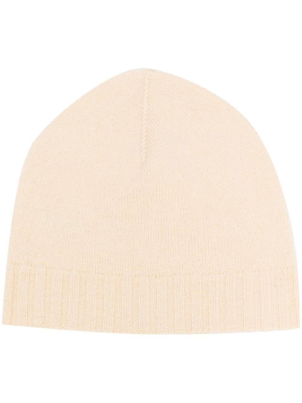 fine knit wool beanie - 1