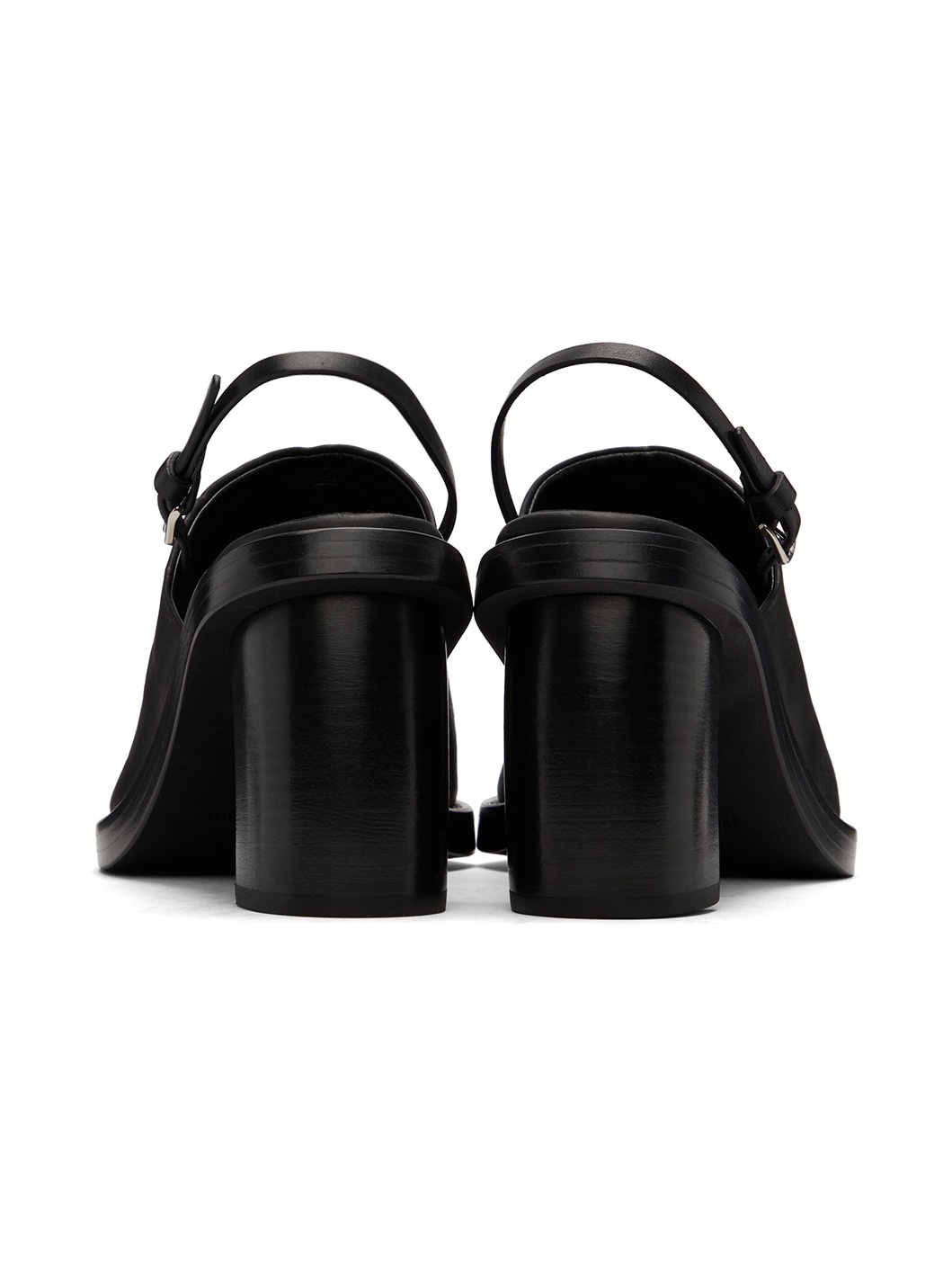 Black Calfskin Heeled Sandals - 2