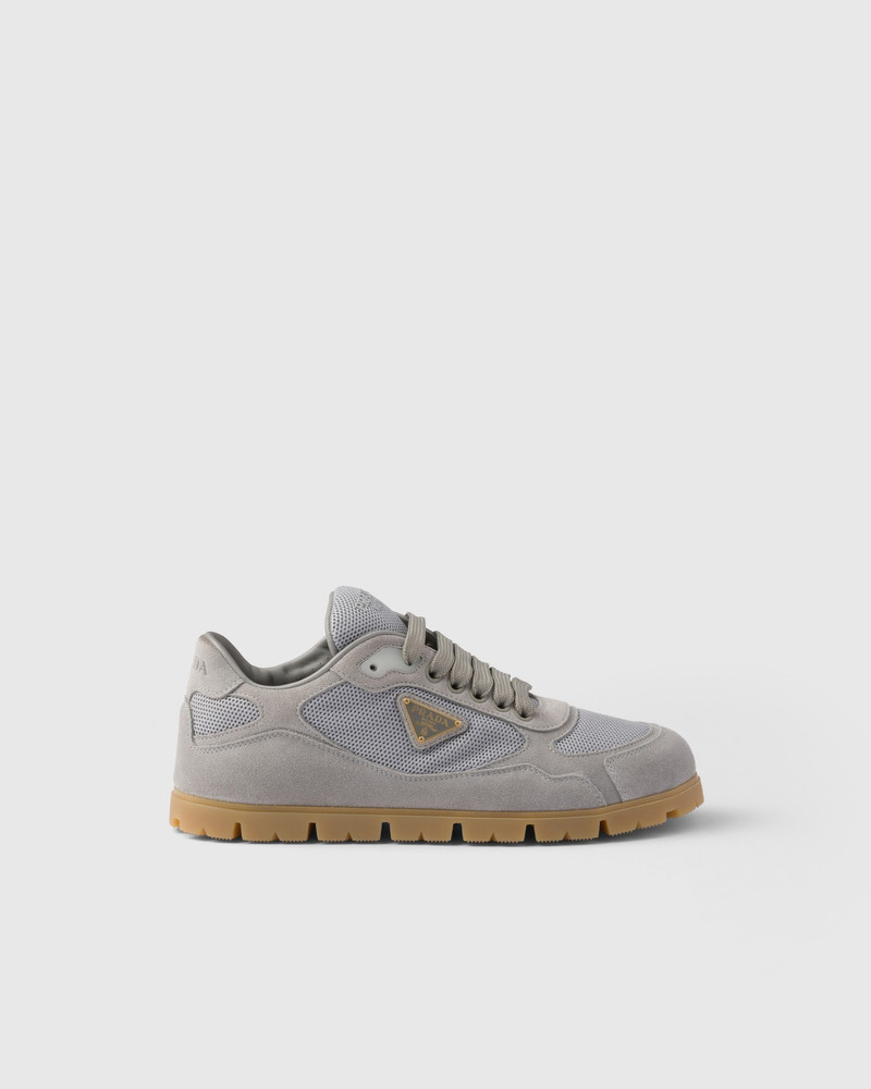 Prada Trail mesh fabric and suede sneakers outlook