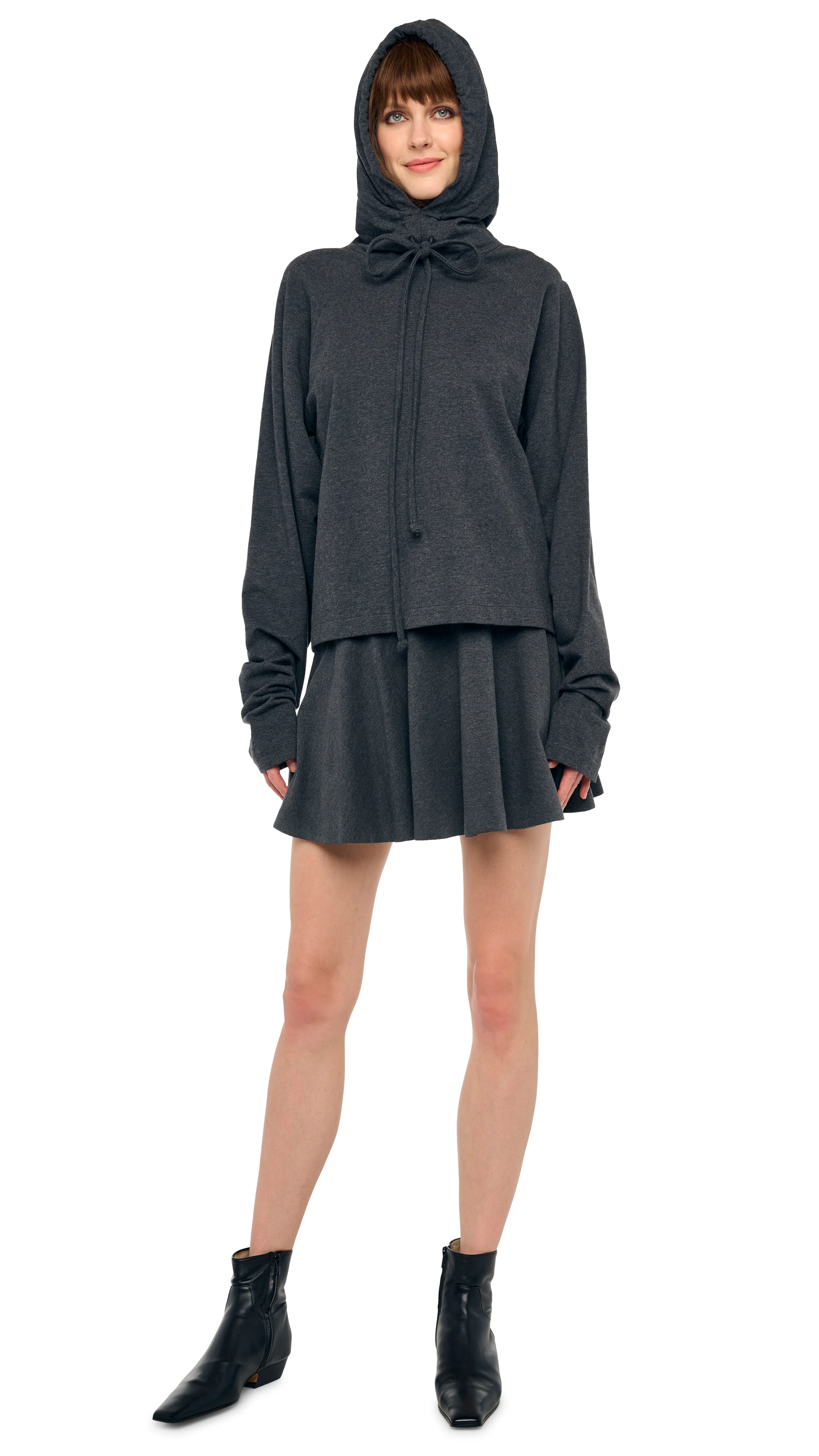 OVERSIZED RAGLAN SLEEVE HOODED TOP - 1