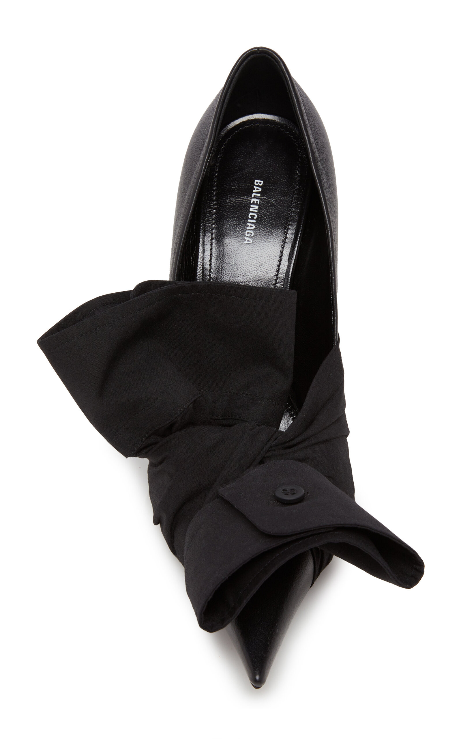 Knife Bow-Detailed Leather Pumps black - 3