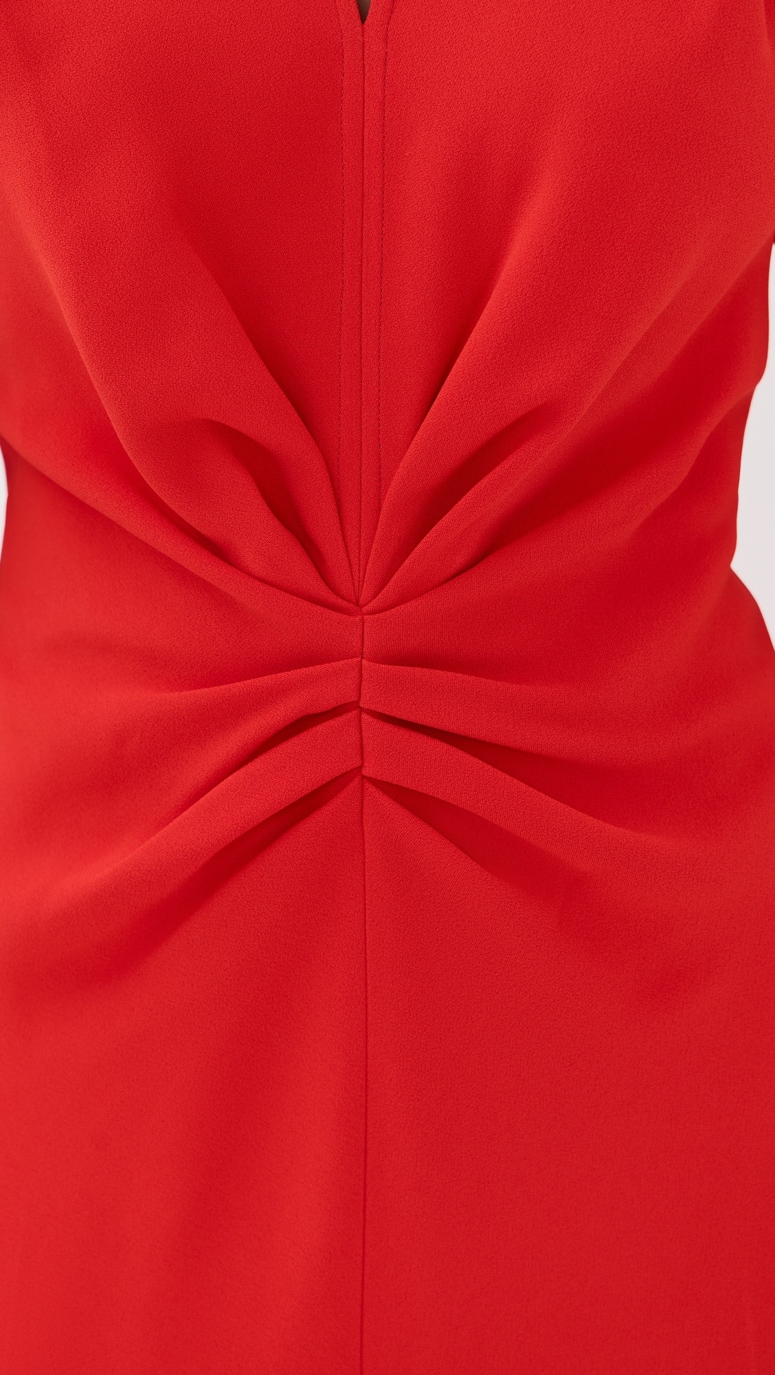 Gathered V Neck Midi Dress - 5