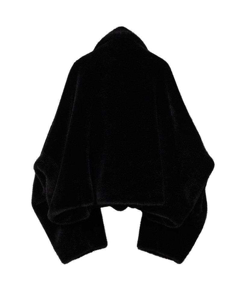 Roll-up Hem Fake Fur Coat 20
